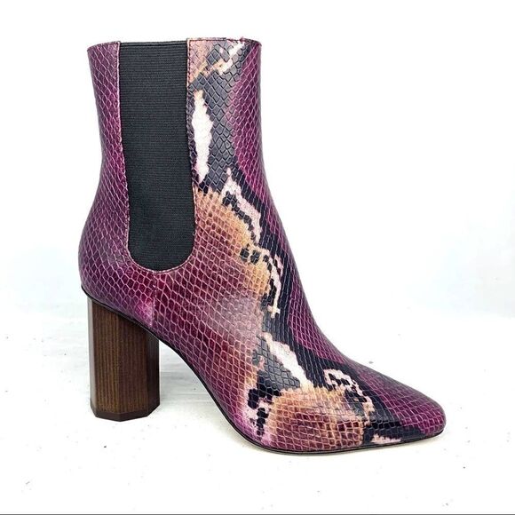 COPY - Donald Pliner Laila Boots - Plum Painted Snake - Picture 1 of 3